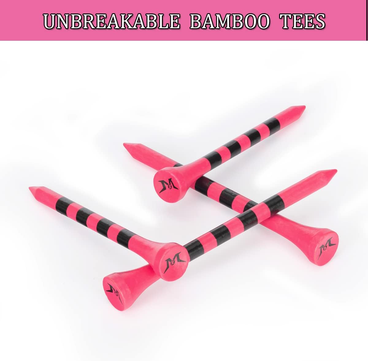 MAZEL Natural Wood/Bamboo Golf Tees 2 3/4 Inch & 3 1/4 Inch,Pack 50 or 120,Reduce Friction & Side Spin,More Stable Golf Tees