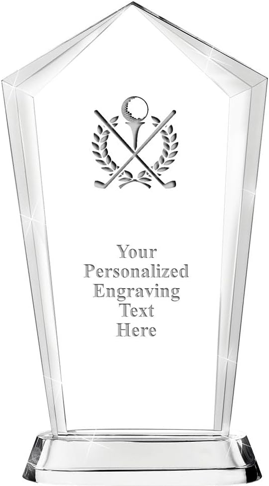 Crown Awards Customizable Crystal Trophy, 12.20" Engraved Skyscraper Crystal Award