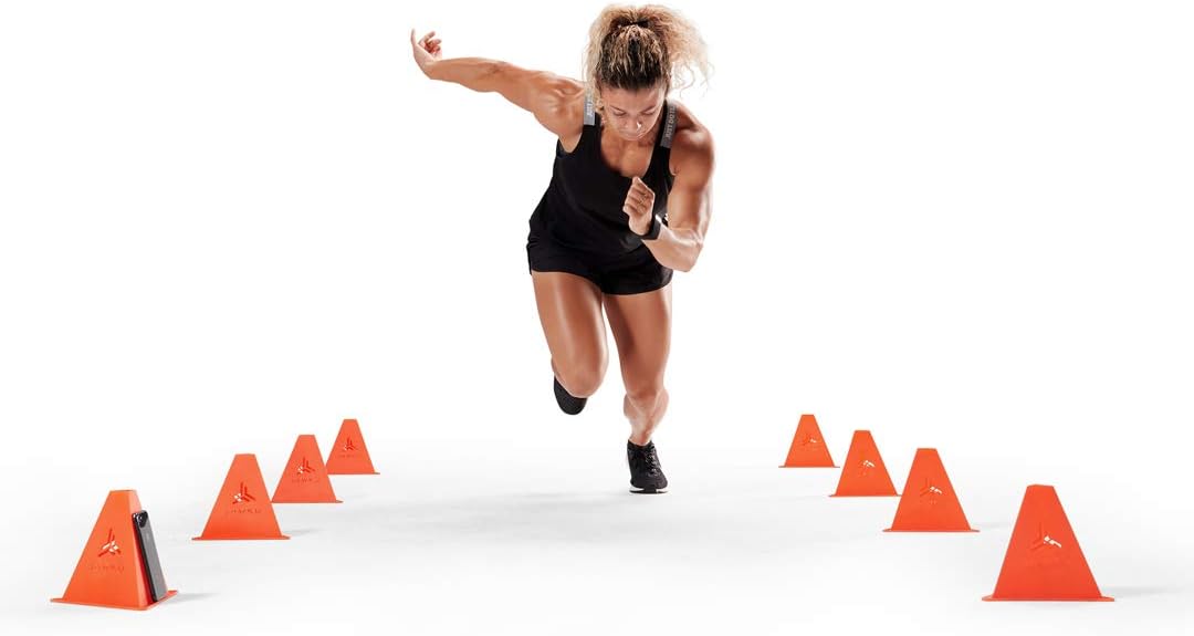 JAWKU Speed Cones Training System for Agility, Speed, Drills and Athletic Sports Training, 10 Cones