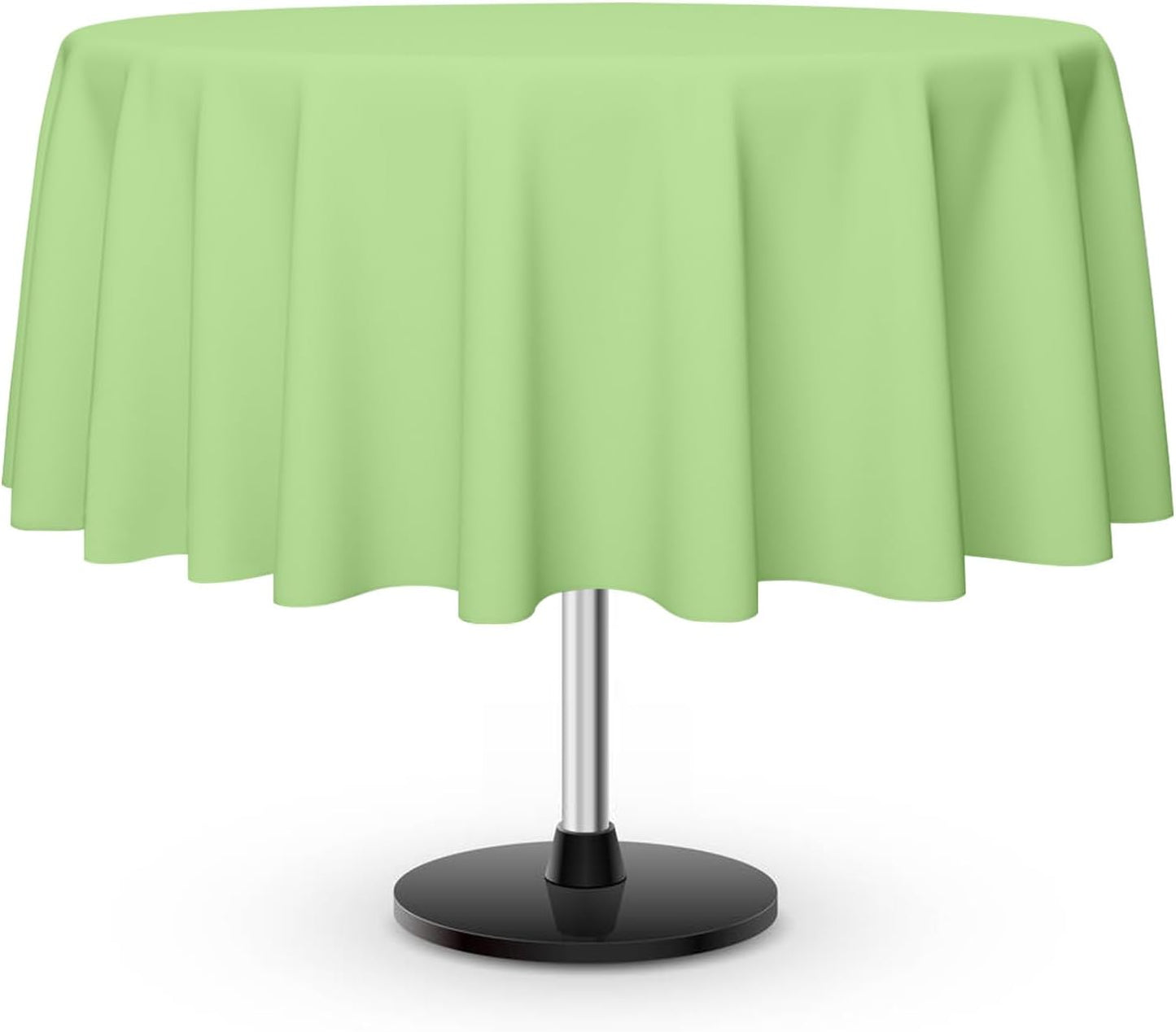 12 Pack Round Disposable Sage Green Tablecloth, Sage Green Plastic Table Cloths for Parties Disposable, 84x84 in Waterproof Camping Tablecloth for Birthday Party Baby Shower Picnic School