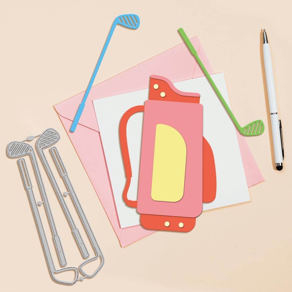 GLOBLELAND Golf Gift Card Holder Cutting Dies for Card Making Sport Golf Cut Die for DIY Scrapbooking Journal Embossing Paper Craft Decor