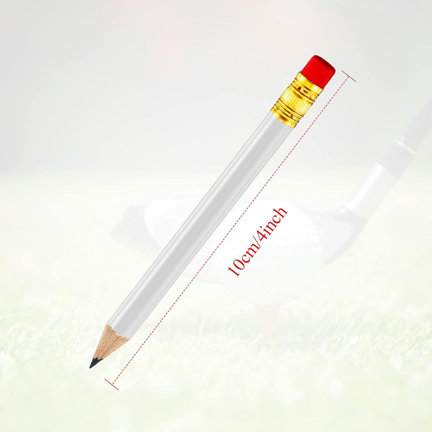 Outus 72 Pieces Golf Pencils Half Pencils with Eraser Mini Bulk Short #2 HB Pre Sharpened for Bridal Shower Wedding Office(White)