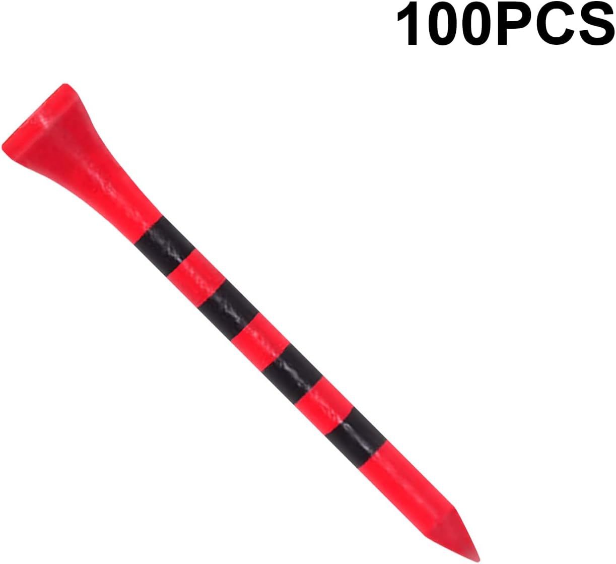 Wooden Golf Tees 3-1/4", 2-3/4", 2-1/8", 1-1/2" Available, 100 Count (Natural Color, White, Black, Blue, Red, Green, Yellow, Pink, Orange)