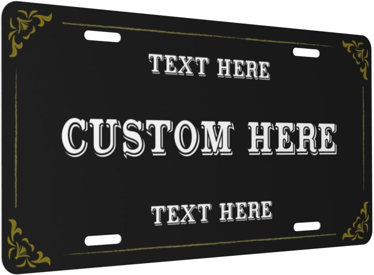 Custom Personalized Text Image Photo Design Customized Tag Aluminum License Plates for Front of Car 6x12 Inch-16