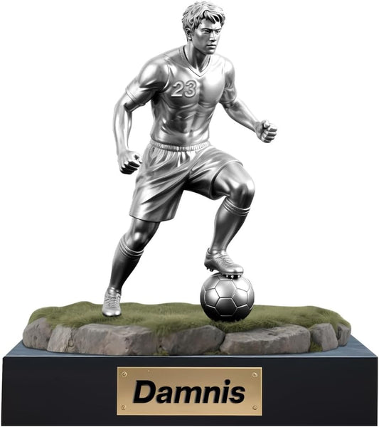 Personalized Soccer Player Ornament Sign Custom Name Flat Desk Sign Art Soccer Lovers Acrylic Plaque Home Garage Men Cave Desk Decor Plaque Gifts for Man Dad Christmas Birthday Decoration