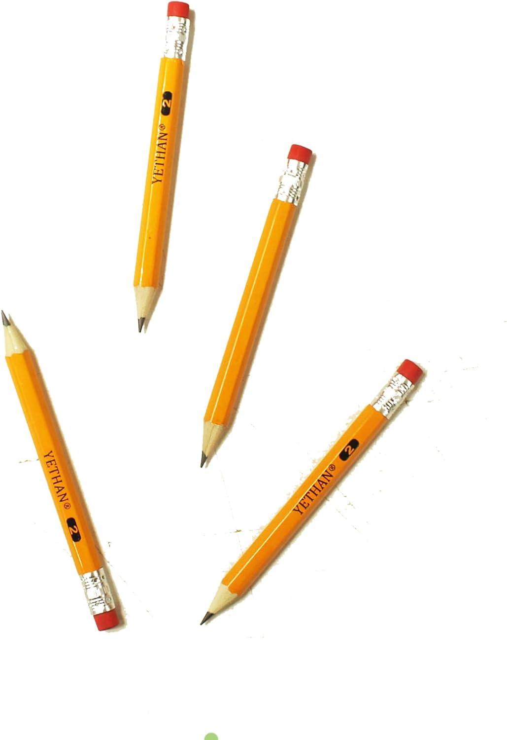 600Pcs Golf Pencils with Eraser Tops,Hexagon Wooden pencils, Pre Sharpened 2# HB Half Pencils for kids Golf Back to School Office 4" Mini 600 count/Box