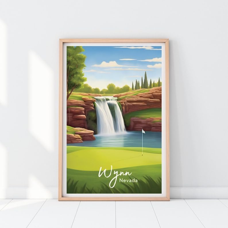Nationcog Wynn Golf Poster, Vintage Nevada Travel Wall Art Print, Retro Resort Golf Artwork, Classic Decor Gift for Men, Office or Man Cave (Unframed) (20x30)
