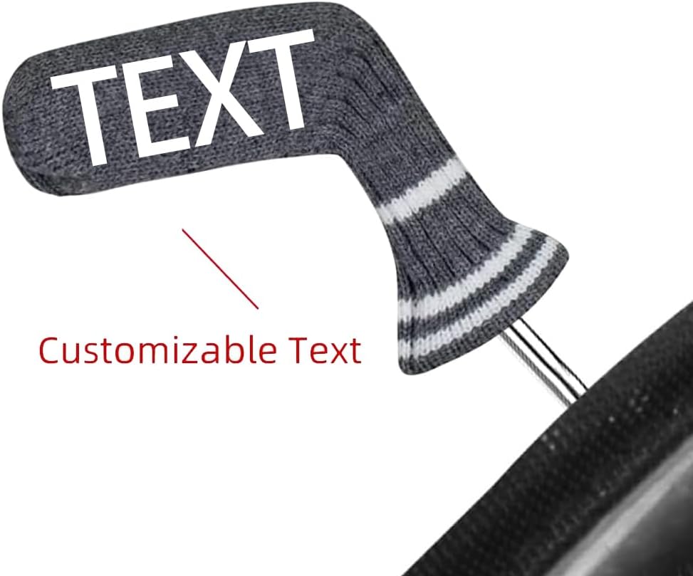 Scott Edward 1/7/10 Pcs Knitted Golf Club Head Covers for Irons Wedge Cuteness and Basically Socks Shape Washable Golf Club Head Protector on Classic Stripes Style，Double Sided Customization