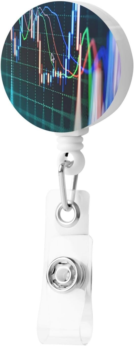 Trade Stock Market Badge Reels Retractable Badge Holder with Clip for Id Name Tag Office Worker Student Teacher Nurse Doctor
