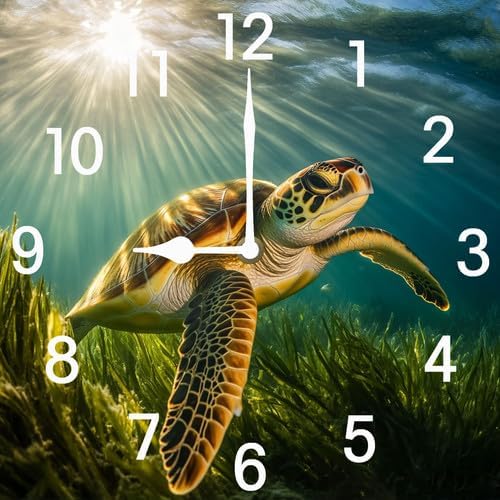 Tennis Square Clock Silent No Tick Battery Powered Home Decor Wooden Wall Clock for Living Room Kitchen Bathroom Farmhouse 10inch