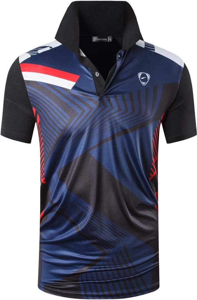 jeansian Men's Sport Outdoor Quick Dry Fit Short Sleeves Polo Tee Shirt Tshirt T-Shirt Tops Golf Tennis Bowling LSL195