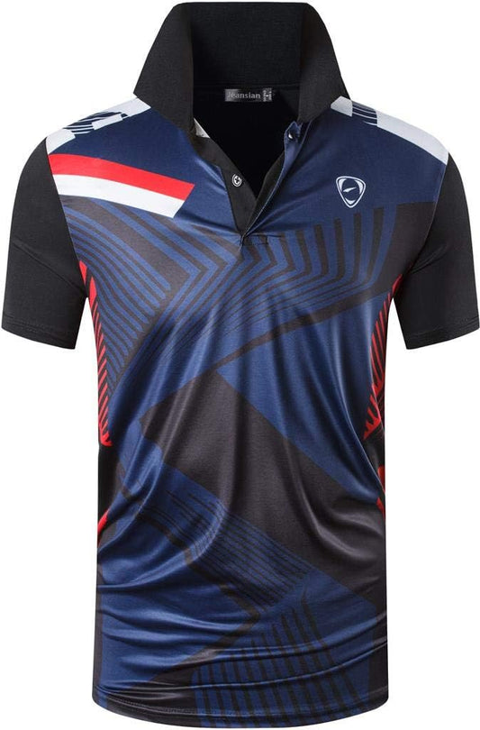 jeansian Men's Sport Outdoor Quick Dry Fit Short Sleeves Polo Tee Shirt Tshirt T-Shirt Tops Golf Tennis Bowling LSL195