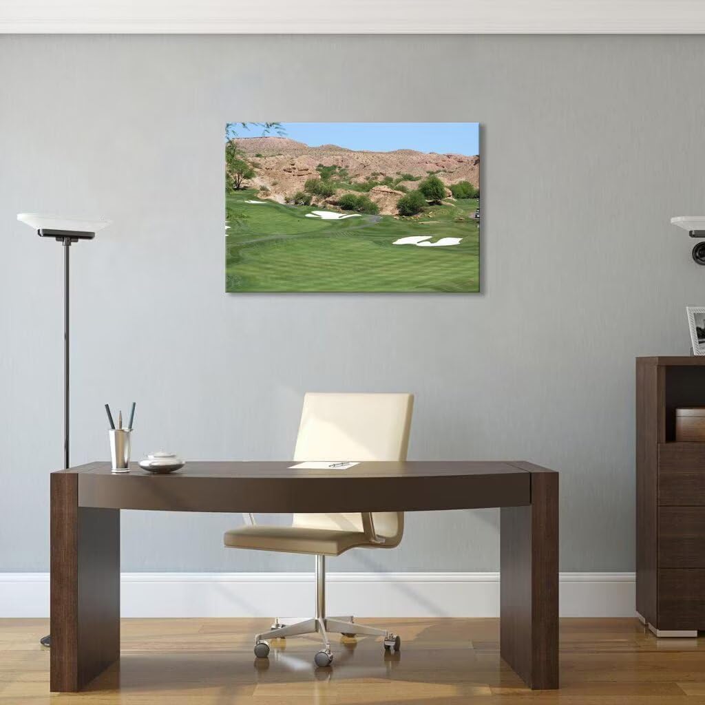 Canyons Golf Desert Wall Art for Living Room Bedroom Bathroom Hoem Decorations Golf Course Picture Poster Framed Artwork Canvas Prints Ready to Hang(18''H x 24''W)