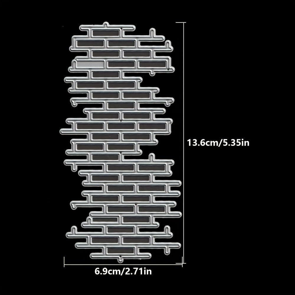 Lapoo Cutting Die for Scrapbooking, 3D Backgrounds Frame New Cutting Dies DIY Album Card Making Decor Paper Craft Metal Die Cuts Party Decorations (Brick Wall 5.4 x 2.7 in)