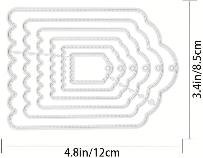 Lapoo Cutting Die for Scrapbooking, 3D Backgrounds Frame New Cutting Dies DIY Album Card Making Decor Paper Craft Metal Die Cuts Party Decorations (Multiple Label Boxes 4.7 x 3.3 in)