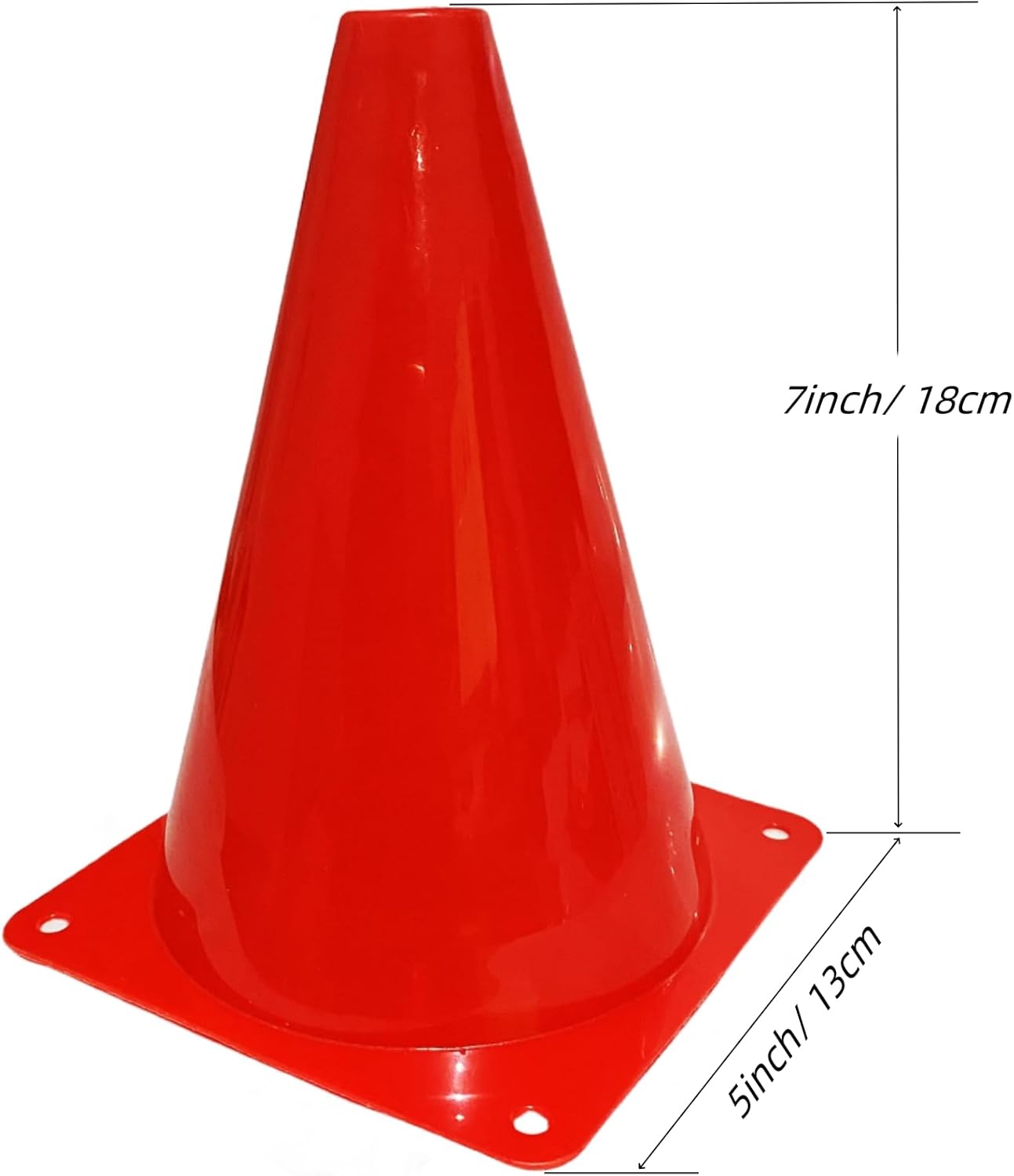 24 Pcs 7 Inch Plastic Traffic Cones, Basketball Football Drills, Skating, Sport Training Agility Markers, Indoor Outdoor Games, Multicolor