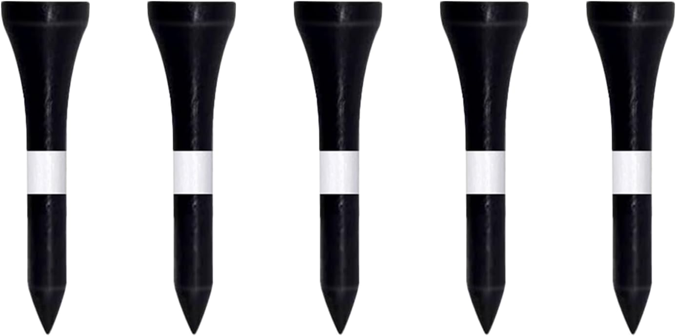 Wooden Golf Tees 3-1/4", 2-3/4", 2-1/8", 1-1/2" Available, 100 Count (Natural Color, White, Black, Blue, Red, Green, Yellow, Pink, Orange)