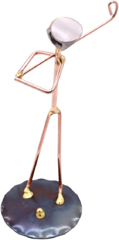 Golf Backswing Man Collectible Handmade Metal Art Figurine, Desk Accessories, Trophy, Boss Gift, Office Décor, Business Professional, Golfing