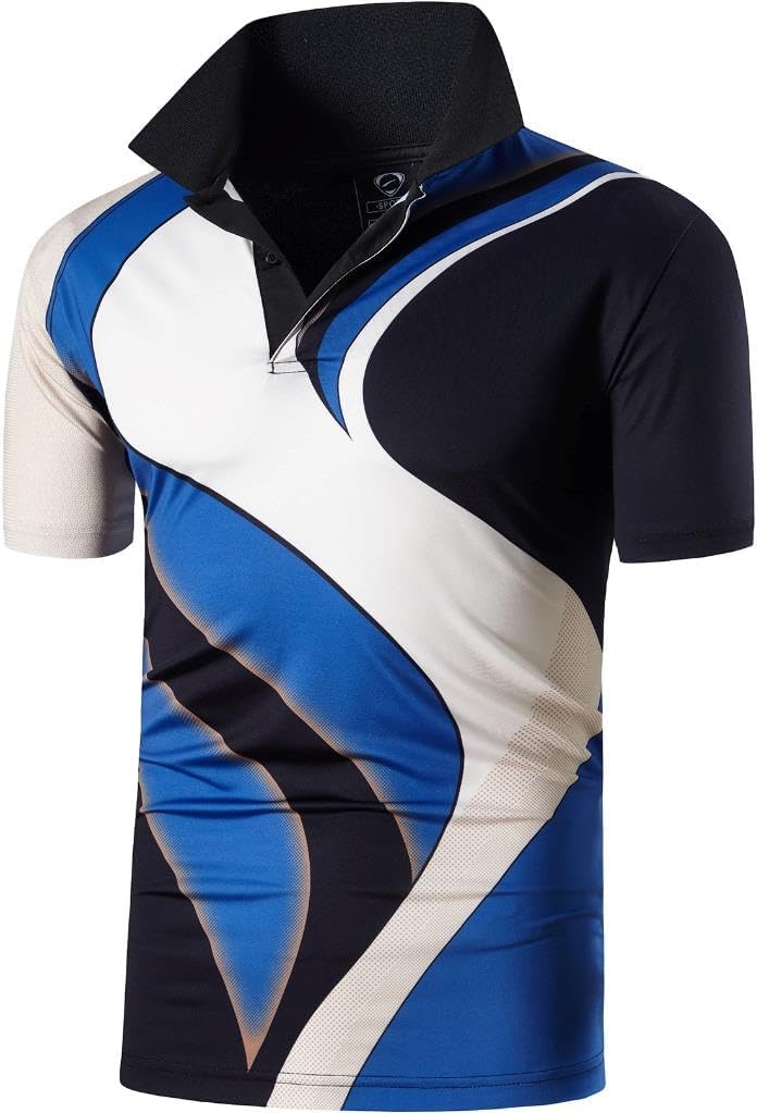 jeansian Men's Sport Outdoor Quick Dry Fit Short Sleeves Polo Tee Shirt Tshirt T-Shirt Tops Golf Tennis Bowling LSL195