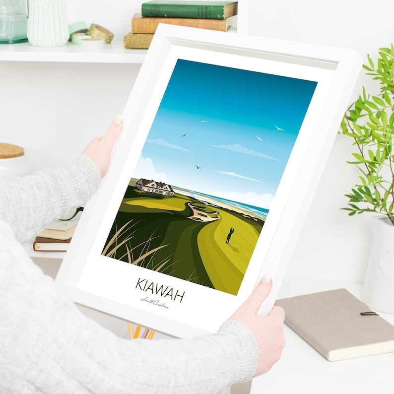 Kiawah Island Golf Print - Ocean Course Clubhouse - US PGA Championship; Kiawah Golf Poster; Kiawah Island Print; South Carolina Golf; Vintage Golf Artwork (Unframed) (20x30)