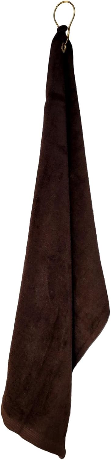 Cotton Golf Bag Towel with Clip (Brown)