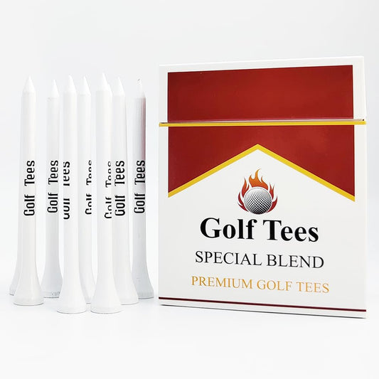 Premium Bamboo Golf Tees | 83mm (3.25") Wooden Tees | Golf Gifts for Men | Vintage-Style tee Case Golf Accessories for Men | Funny Golf Accessory for Golfers