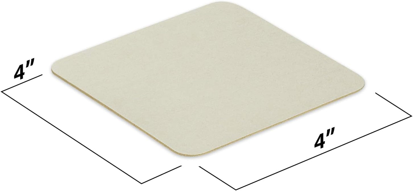 MT Products Off-White Square Paper Coasters for Drinks - 4” Blank Disposable Coasters (Pack of 125) - Made in The USA