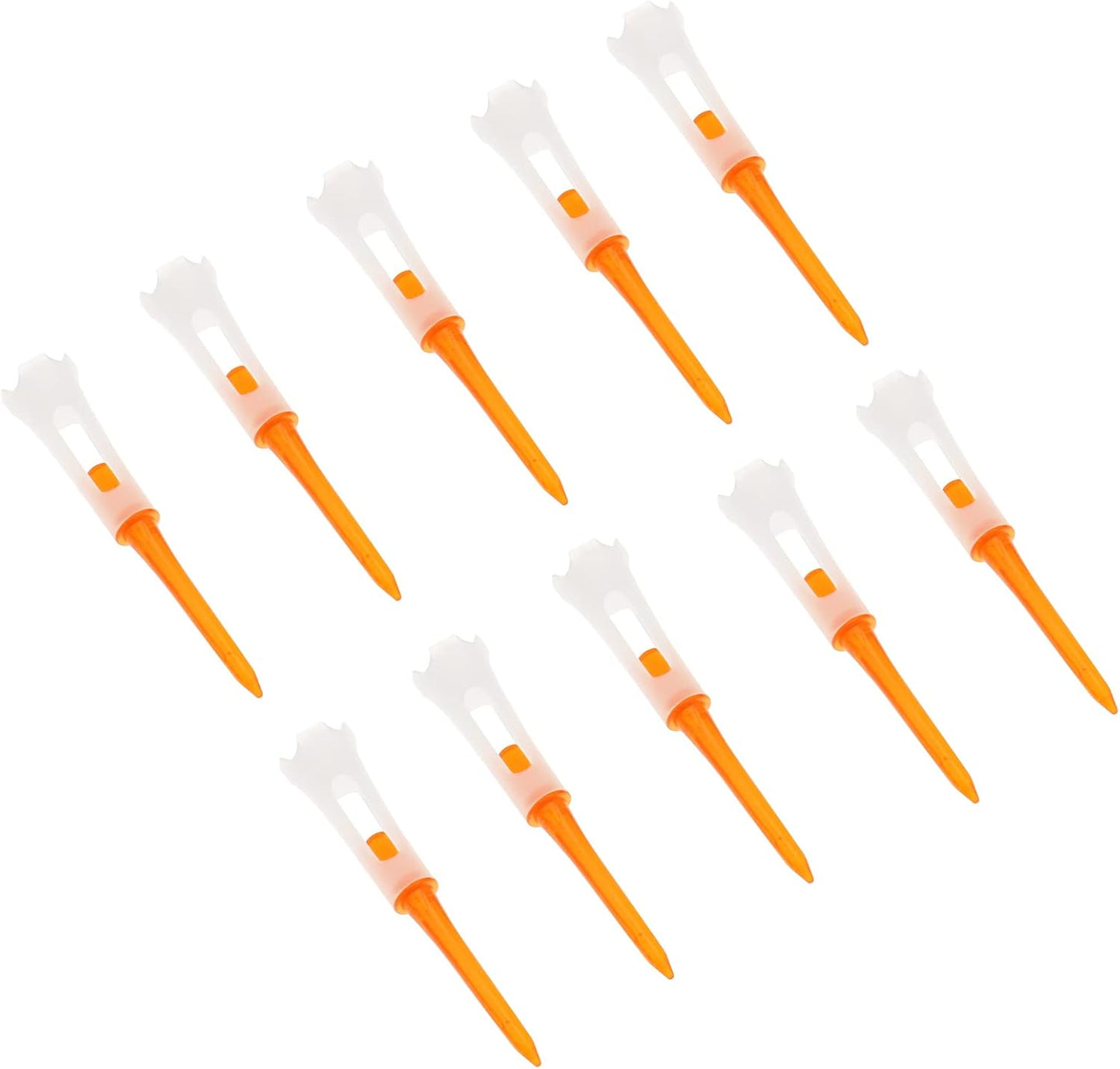 10 Pcs 3-1/4 Inch Plastic Golf Tees with 4-Prong Professional Performance Series Low Resistance Reduces Friction & Side Spin