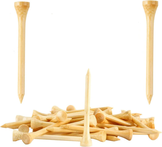 250 or 18 Pcs Professional Bamboo Golf Tees 2-3/4 Inch or 3-1/4 Inch - Stronger Than Wooden Golf Tee Biodegradable & Less Friction