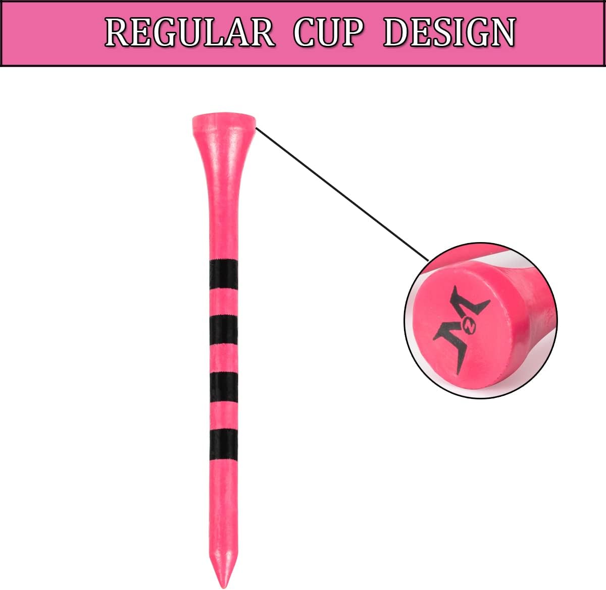 MAZEL Natural Wood/Bamboo Golf Tees 2 3/4 Inch & 3 1/4 Inch,Pack 50 or 120,Reduce Friction & Side Spin,More Stable Golf Tees