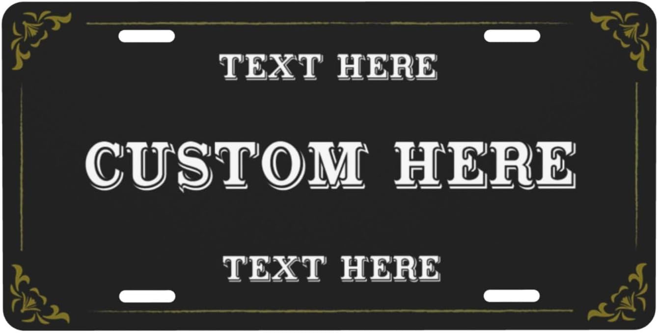 Custom Personalized Text Image Photo Design Customized Tag Aluminum License Plates for Front of Car 6x12 Inch-16