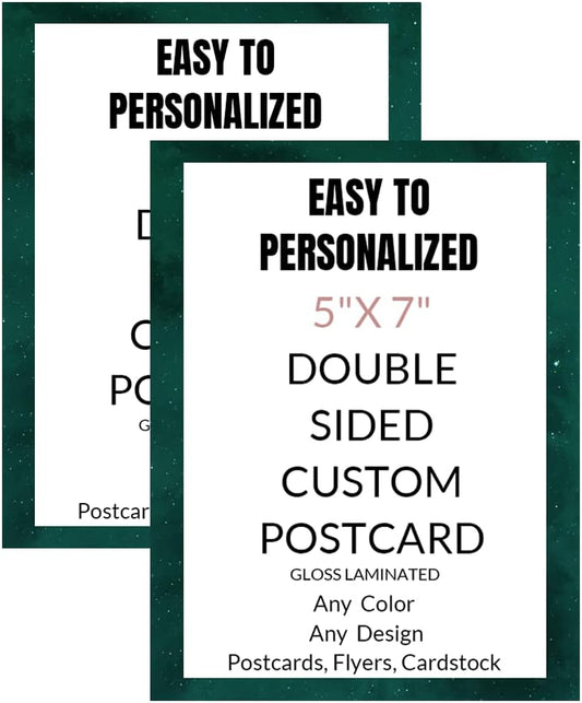 Custom Postcards with Design Personalized Postcards Add Photo/Text/Logo Print Your Own Postcards, Invitations, promotional， Announment Cards, Thank You Cards,2 Sided Thick Gloss Card Stock-200Pcs