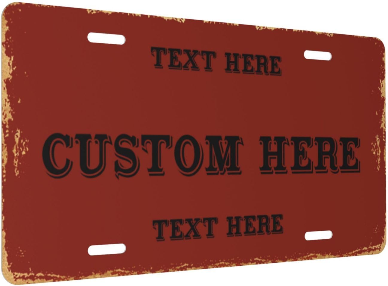 Custom Personalized Text Image Photo Design Customized Tag Aluminum License Plates for Front of Car 6x12 Inch-13
