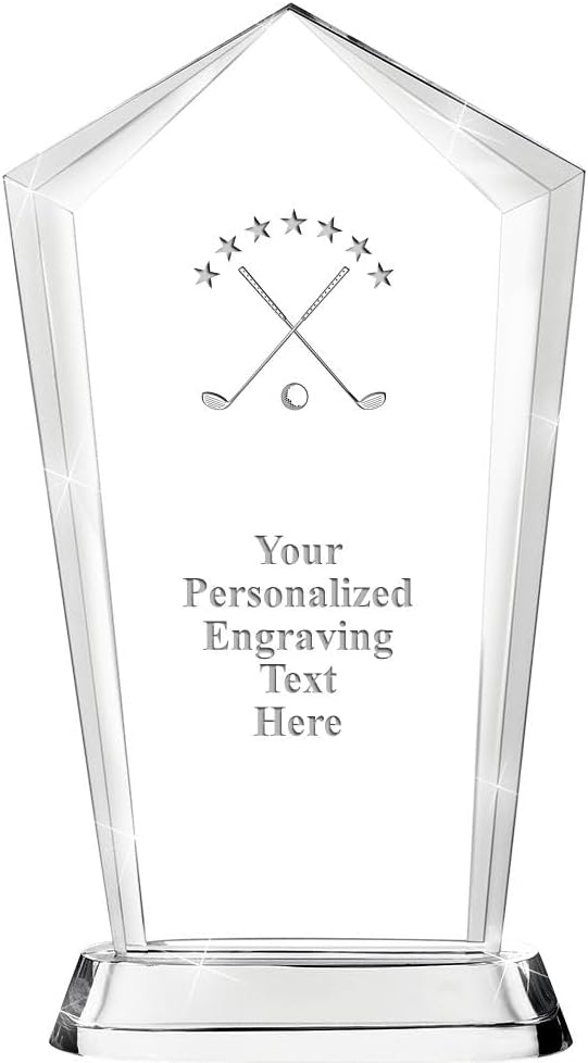 Crown Awards Customizable Crystal Trophy, 12.20" Engraved Skyscraper Crystal Award