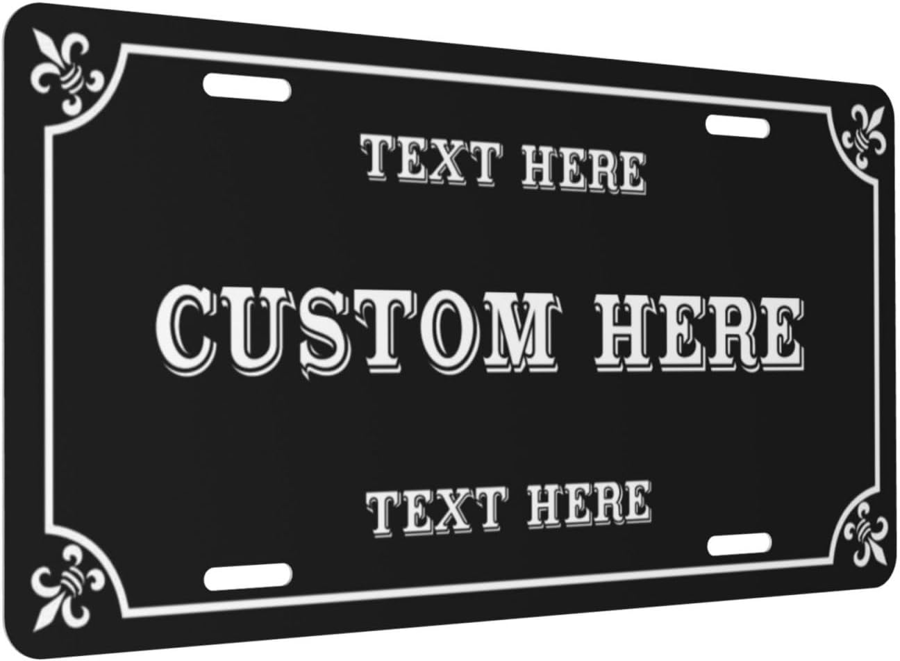 Custom Personalized Text Image Photo Design Customized Tag Aluminum License Plates for Front of Car 6x12 Inch-17
