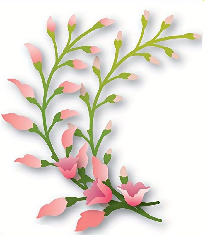 Flowers Metal Cutting Die for Scrapbooking - Cut Stencils for DIY Scrapbook Photo Album Decorative Paper Card, Card Making Supplies, Stencils & Crafting Die Cut (Lily 5.4 x 4.2 in)