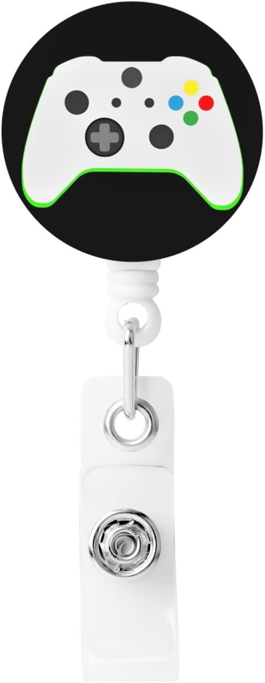 Video Games Badge Reels Retractable Badge Holder with Clip for Id Name Tag Office Worker Student Teacher Nurse Doctor