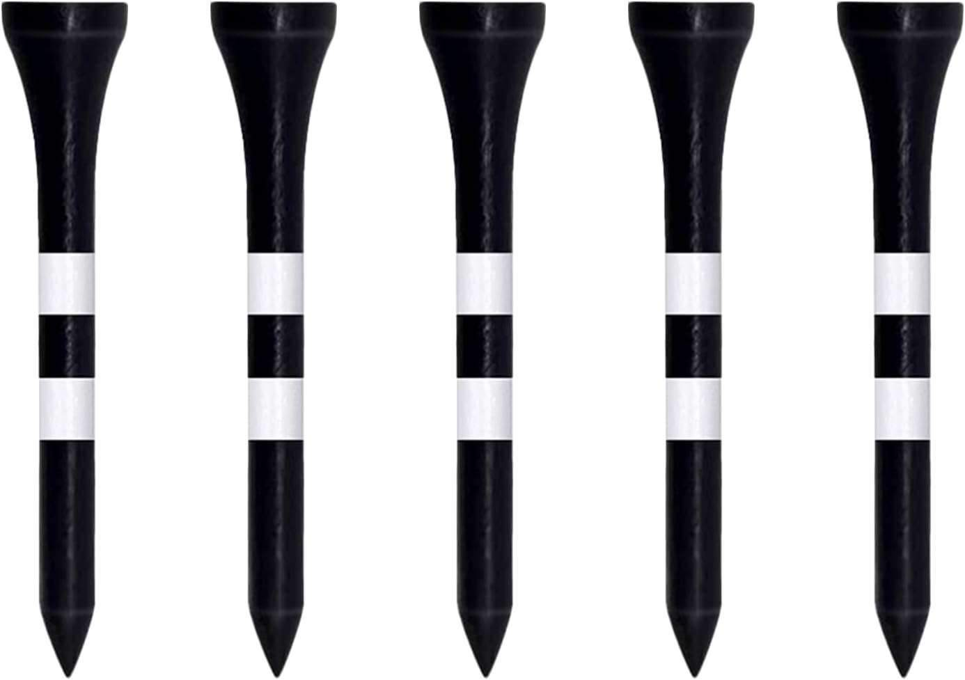 Wooden Golf Tees 3-1/4", 2-3/4", 2-1/8", 1-1/2" Available, 100 Count (Natural Color, White, Black, Blue, Red, Green, Yellow, Pink, Orange)