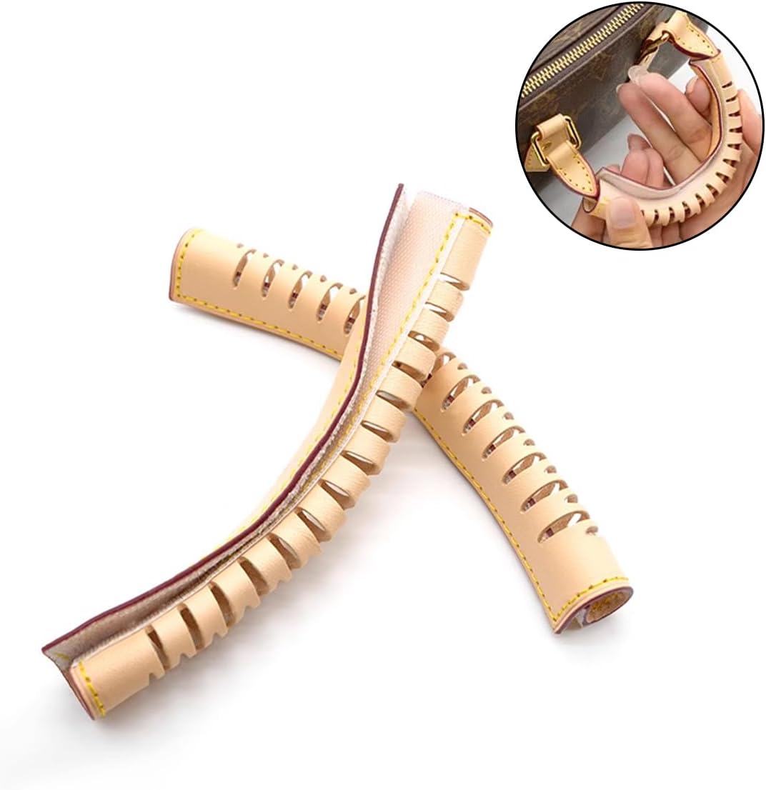 Jiesinlov 2Pcs Bag Handle Wrap Covers for Speedy 25 30 35,Vachetta Leather Grip Protector Strap,Stain and Abrasion Resistant(Apricot)