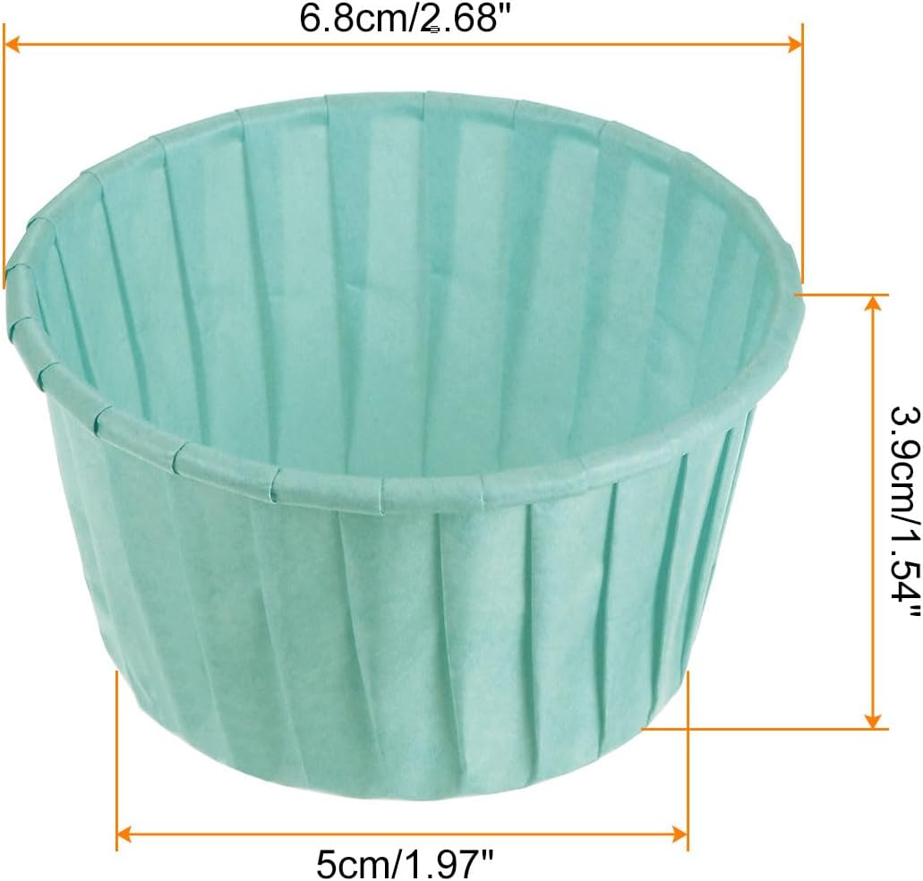 HARFINGTON 50Pcs Cupcake Baking Cups 3.5oz Standard Size Paper Cupcake Liners Greaseproof Wrappers Disposable for Wedding Birthdays Christmas Dessert, Blue Green