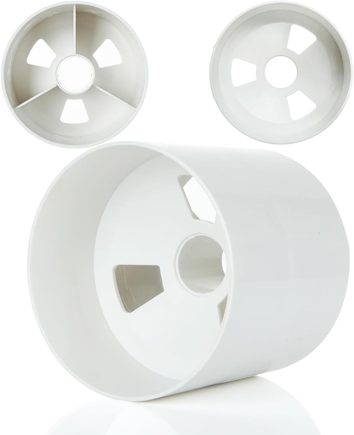 6PCS Golf Hole Cup 4 Inch Depth, ABS Plastic Putting Cup for Backyard Golf Practice, Ivory White, Fit USGA LPGA PGA Regulations (4 1/4 Inch Outside Diameter)