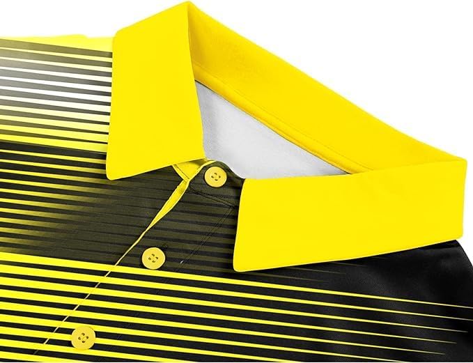 SCODI Mens Golf Shirt Moisture Wicking Performance Sport Short Sleeve Print Golf Polo Shirts for Men