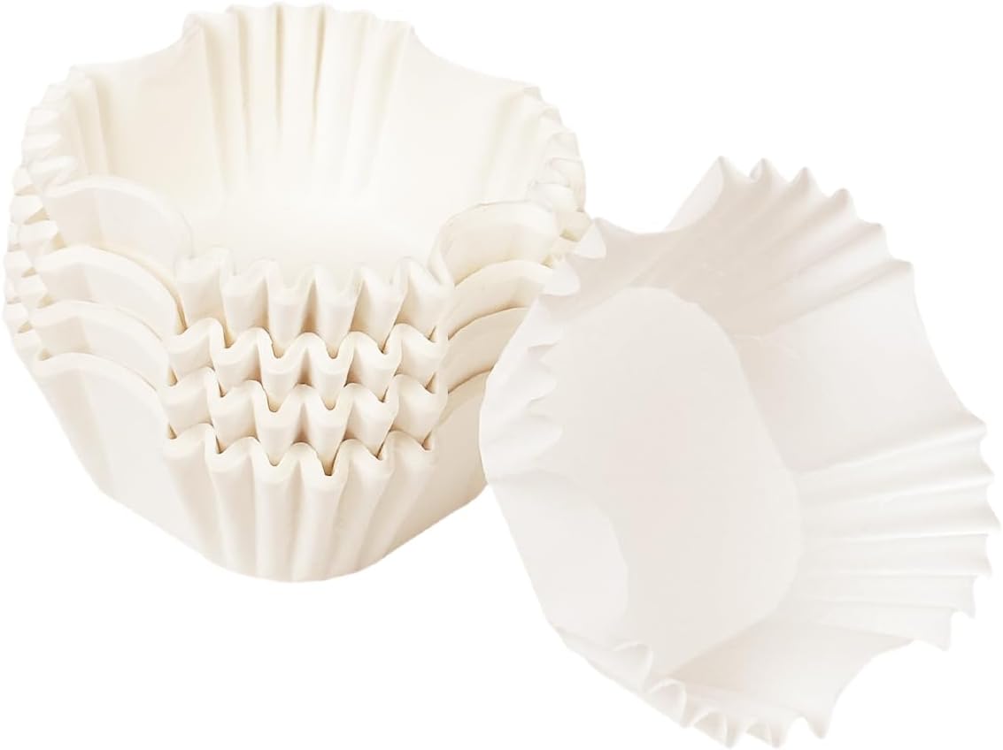 qiqee 500pcs White Square Cupcake Liners Muffin Linner No Smell, Food Grade Baking Cups（Standard Size）