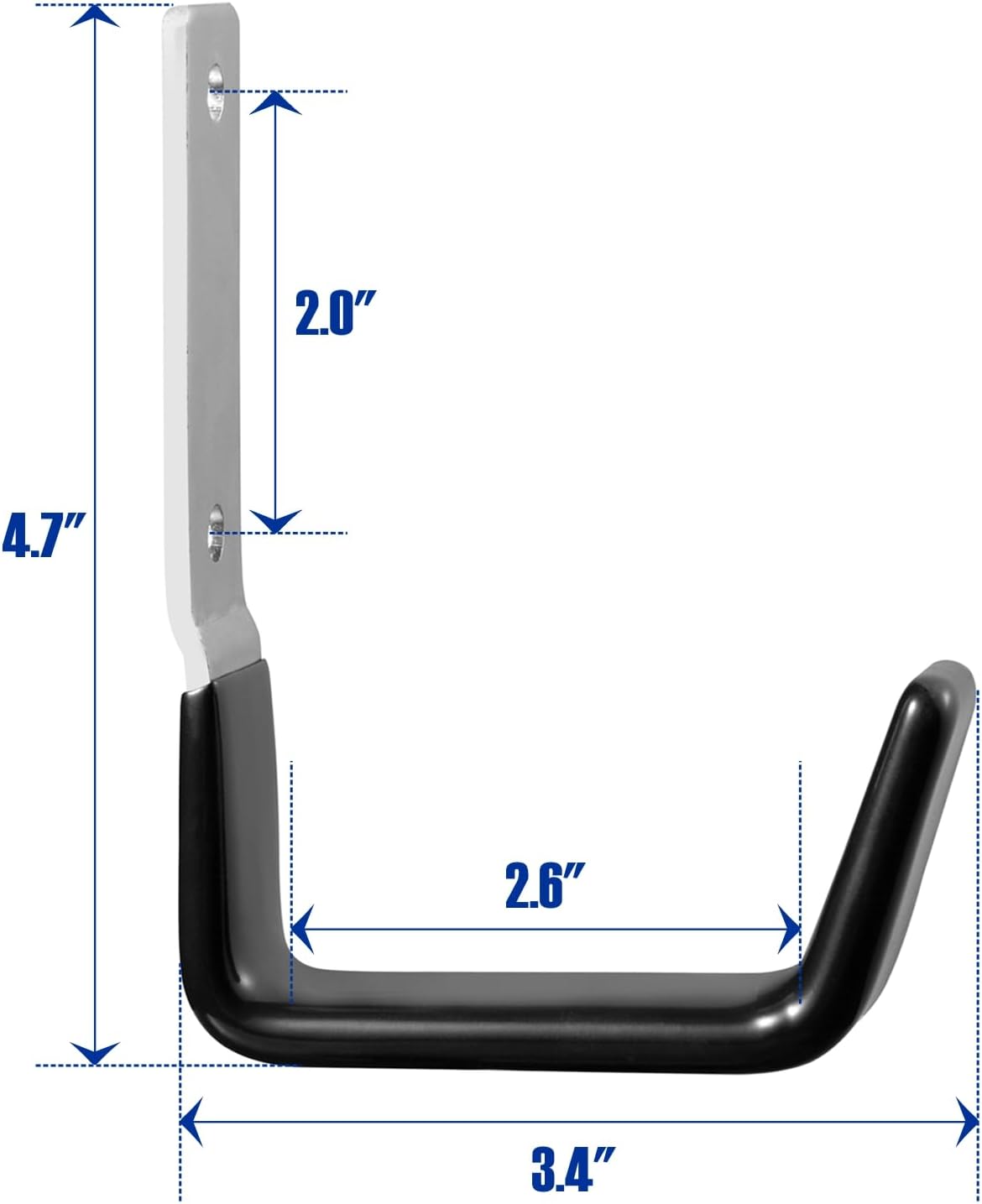 Heavy Duty Steel Garage Hooks,Garage Storage Utility Hooks,Anti-Slip Hanger, Tool Organizer,Steel Wall Mount Organizer, Garden Hose Hanger (Small-2PC) (Pack of 2)