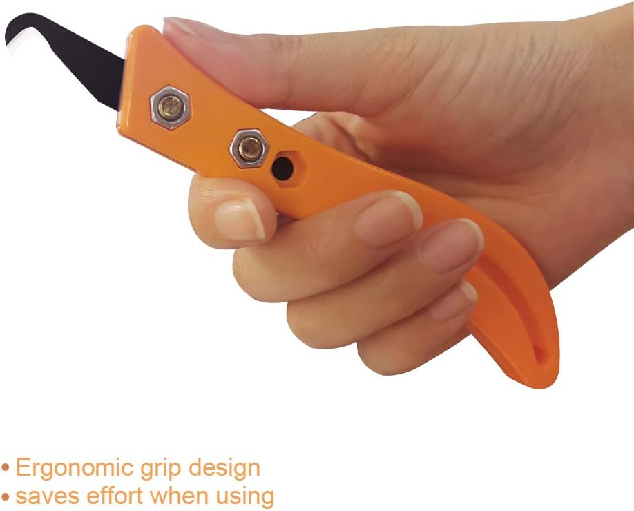 Headley Tools Hook Blade Utility Knife, Golf Grip Removal Tool Hook Knife with Blades for Regripping Golf Clubs, Golf Club Grip Hook Blade Knife Orange (7pcs Hook Blades, 1pcs Hook Knife Handle)