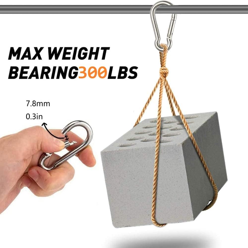 Large Spring Snap Hook Carabiner, 304 Stainless Steel Heavy Duty Carabiners Clip, Stainless Steel Spring Snaps Hooks Carabiners Outdoor