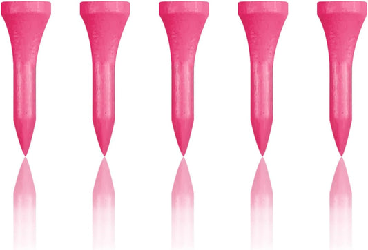 Wooden Golf Tees 3-1/4", 2-3/4", 1-1/2" Available,100 Count (Natural Color, White, Black, Blue, Red, Pink)