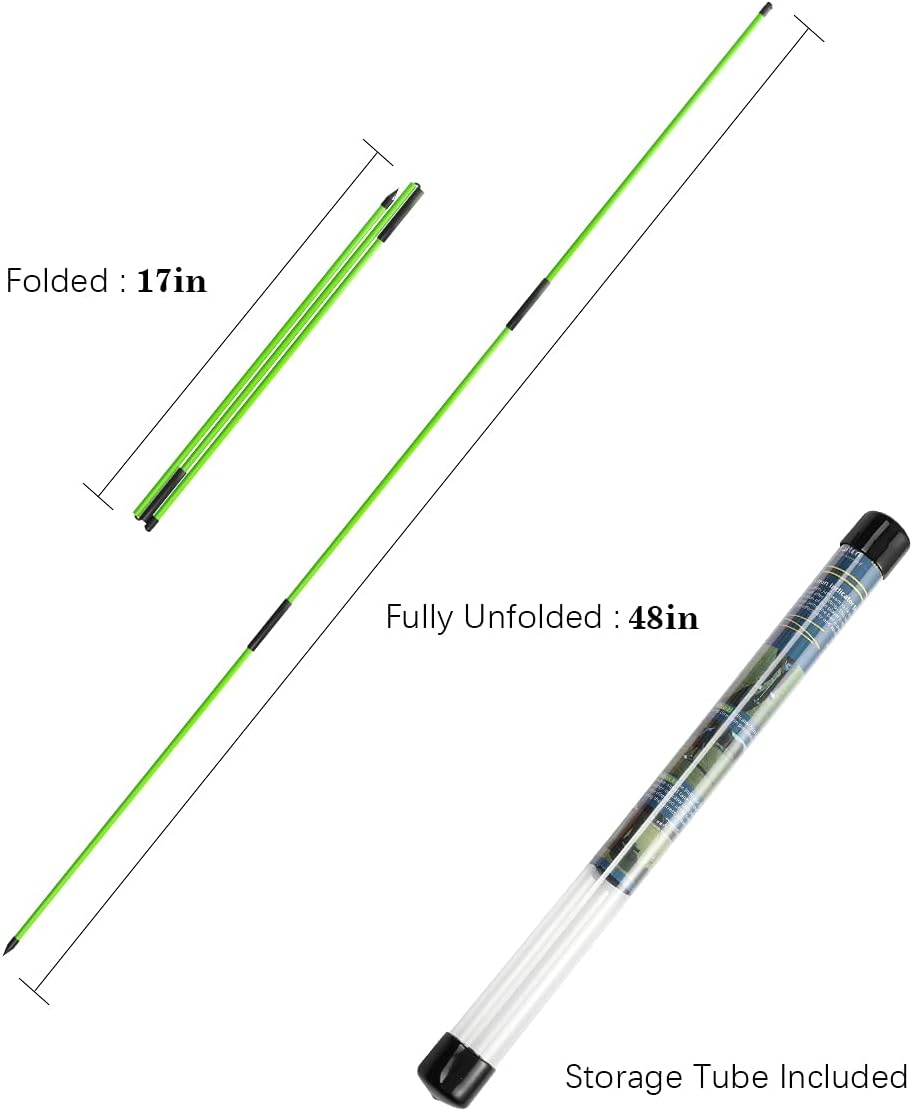Rhino Valley Golf Alignment Sticks - 48" Collapsible Golf Practice Rods for Aiming, Putting, Full Swing Trainer, Posture Corrector with Clear Tube Case, Golf Training Equipment