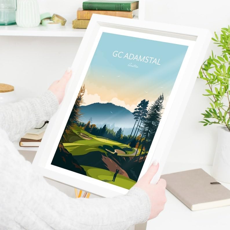 Nationcog Adamstal Golf Print - Austria - European Golf Course, GC Adamstal Golf Course Poster, Austria Golf Art, Mountain Golf Landscape, Scenic Golf Course Print (Unframed) (16x24)