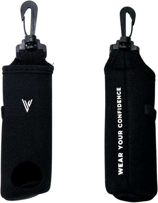 Golf Ball and Tee Holder - Holds 3 Golf Balls and 3 Tees, Soft Carry Bag Pouch with Secure 360° Swivel Keychain Belt Clip Hook, Gift Accessories for Golfers and Women’s Birthdays